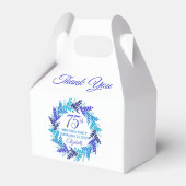 ブルーエレガント王室のリース75th誕生日パーティー フェイバーボックス (裏面サイド)