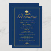 ブルーエレガント王室の金ゴールド5thクラス懇親会 招待状 (正面/裏面)