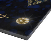 ブルーエレガント王室の&金ゴールドウィンターボードクリスマスクリスマス カッティングボード (角)