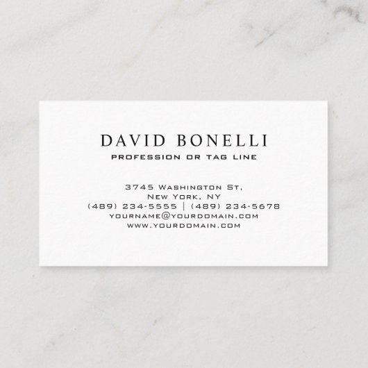 ブルーエレガント男らしレザールックプロフェッショナル 名刺 (裏面)