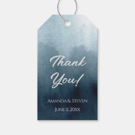 ブルーエレガント結婚の感謝 ギフトタグ