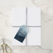 ブルーエレガント結婚の感謝 ギフトタグ (より糸付き)