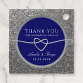 ブルーエレガント結婚の感謝 フェイバータグ (裏面)