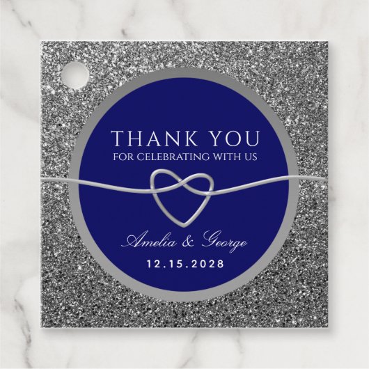 ブルーエレガント結婚の感謝 フェイバータグ (正面)