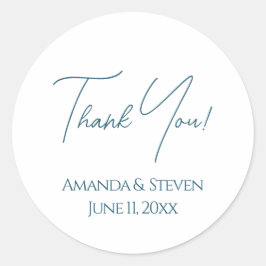 ブルーエレガント結婚の感謝 ラウンドシール