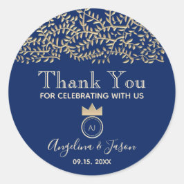 ブルーエレガント結婚の感謝 ラウンドシール
