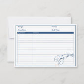 ブルーエレガント航海のロブスターシーフードレシピカード (正面)