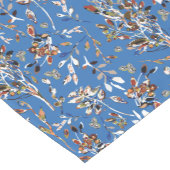 ブルーエレガント葉の植物模様 ショートテーブルランナー (コーナー)