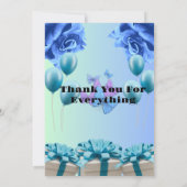 ブルーエレガント誕生日招待状 – カスタマイズおよび 招待状 (裏面)