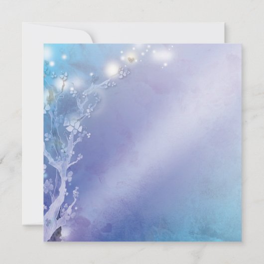 ブルーエレガント赤面ウェディング日付カードを保存 セーブザデート (裏面)