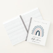 ブルーエレガント赤面レインボーハートベビーシャワー ノートブック (内部)