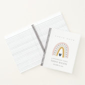 ブルーエレガント赤面レインボーハート子供の誕生日 ノートブック (内部)