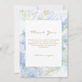 ブルーエレガント金ゴールドアゲートボーイベビーシャワー サンキューカード (正面)