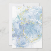 ブルーエレガント金ゴールドアゲートボーイベビーシャワー サンキューカード (裏面)