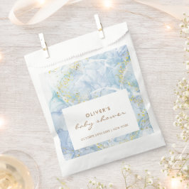 ブルーエレガント金ゴールドアゲートボーイベビーシャワー フェイバーバッグ