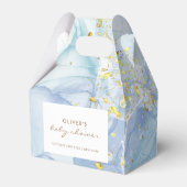 ブルーエレガント金ゴールドアゲートボーイベビーシャワー フェイバーボックス (裏面サイド)