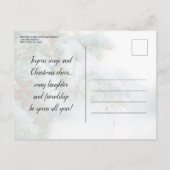 ブルーエレガント金ゴールドクリスマスバウブルズホリデーパーティー インビテーションポストカード (裏面)