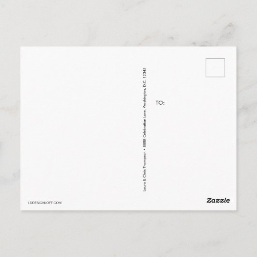 ブルーエレガント金ゴールドクロスバプテスマ写真ありがとう ポストカード (裏面)