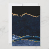 ブルーエレガント金ゴールドグリッターアゲート60誕生日 招待状 (裏面)