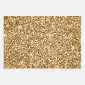 ブルーエレガント金ゴールドグリッタークリスマスツリー ラッピングペーパーシート (正面2)