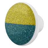 ブルーエレガント金ゴールドグリッタースパークル セラミックノブ (右)