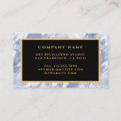 ブルーエレガント金ゴールドシルク 名刺 (裏面)