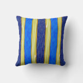 ブルーエレガント金ゴールドストライプのルンバーと装飾用クッション クッション (裏面)