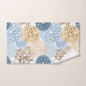 ブルーエレガント金ゴールドダリアフローラ バスタオルセット (ハンドタオル)