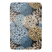 ブルーエレガント金ゴールドダリアフローラ バスマット (正面縦)