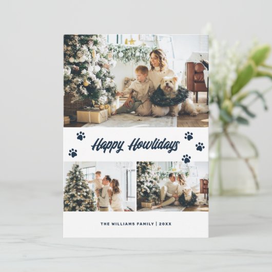 ブルーエレガント金ゴールドハッピーハウリデイズ写真 シーズンカード (スタンド正面)