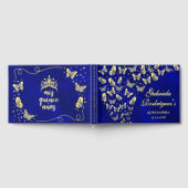 ブルーエレガント金ゴールドバタフライ15thキンセアニラ ゲストブック (全面)