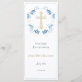 ブルーエレガント金ゴールドファースト聖餐式 メニュー (正面)