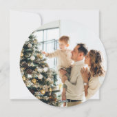 ブルーエレガント金ゴールドフォトメリークリスマス シーズンカード (裏面)