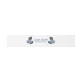 ブルーエレガント金ゴールドマーブルボタニカル結婚ズ 招待状ベリーバンド (フラット)