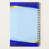 ブルーエレガント金ゴールドラグジュアリーデザイナーロゴビジネス プランナー手帳 (裏面)