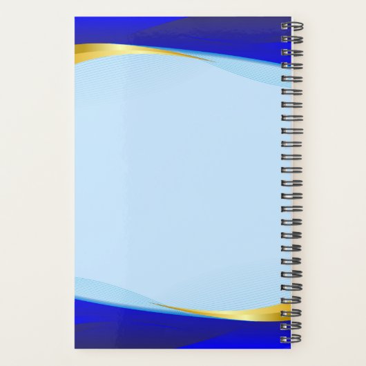 ブルーエレガント金ゴールドラグジュアリーデザイナーロゴビジネス プランナー手帳 (裏面)