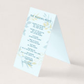 ブルーエレガント金ゴールドリーフの式結婚プログラム (裏面)