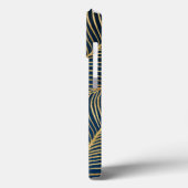 ブルーエレガント金ゴールドリーフデザイン Case-Mate iPhoneケース (裏面 / 左)