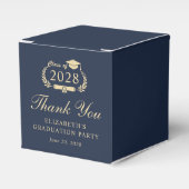 ブルーエレガント金ゴールド卒業パーティーありがとう フェイバーボックス (正面サイド)