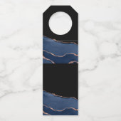 ブルーエレガント金ゴールド結婚式 ボトルネックタグ (裏面)