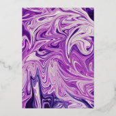 ブルーエレガント銀河系抽象芸術アー結婚トズシルバー 箔招待状 (裏面)