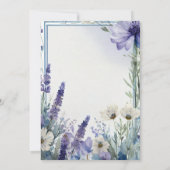 ブルーエレガント開花誕生日 セーブザデート (裏面)