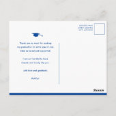 ブルーエレガント4フォトカレッジ卒業ありがとう ポストカード (裏面)