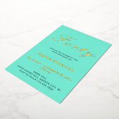 ブルーエレガント40thバースデーフォイル招待状 箔招待状 (回転した状態)