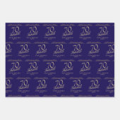 ブルーエレガント70と素晴らしい70誕生日 ラッピングペーパーシート (正面3)