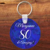ブルーエレガント80と王室の素晴らしい誕生日パーティー キーホルダー (正面)