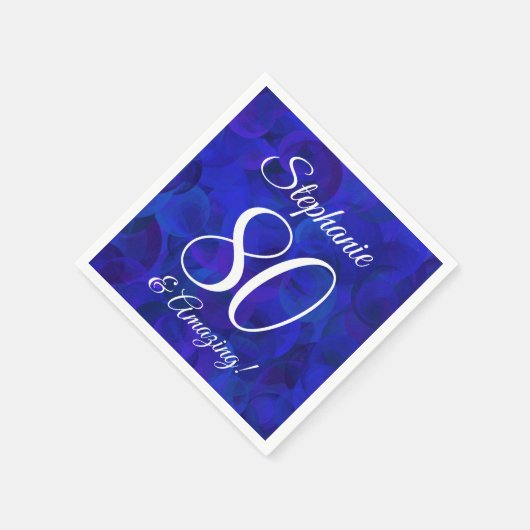 ブルーエレガント80と王室の素晴らしい誕生日パーティー スタンダードカクテルナプキン (角)