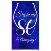 ブルーエレガント80と王室の素晴らしい誕生日パーティー スモールペーパーバッグ (裏面)