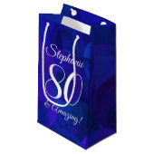 ブルーエレガント80と王室の素晴らしい誕生日パーティー スモールペーパーバッグ (正面アングル)