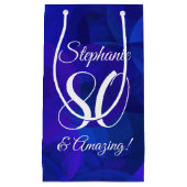 ブルーエレガント80と王室の素晴らしい誕生日パーティー スモールペーパーバッグ (正面)